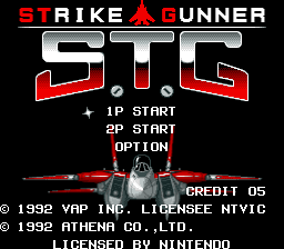 Strike Gunner S.T.G (USA) Title Screen